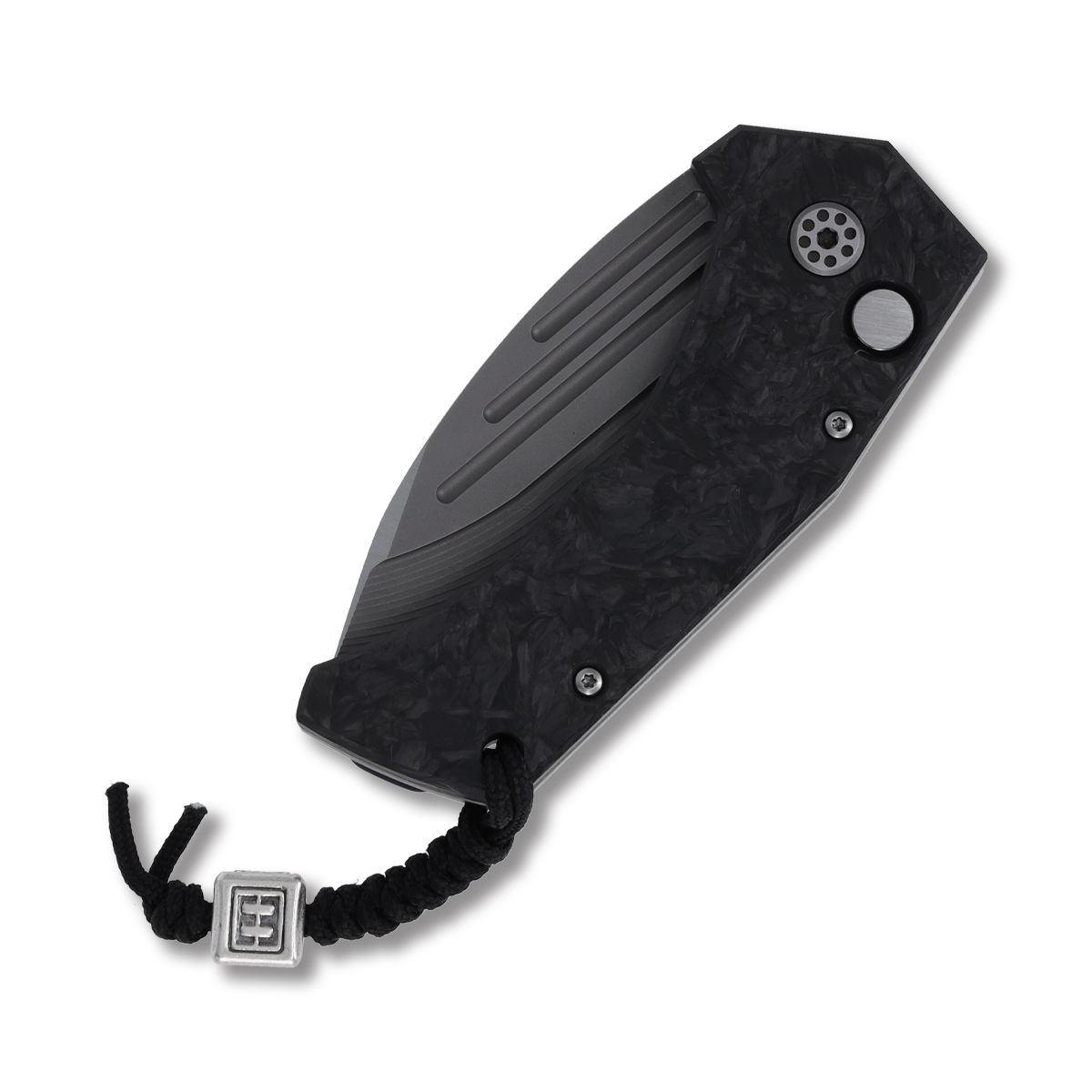 Mikkel Willumsen SMKW Exclusive Custom Automatic Knife Carbon Fiber/Flamed Titanium Stonewash AUMKWCFC View 3