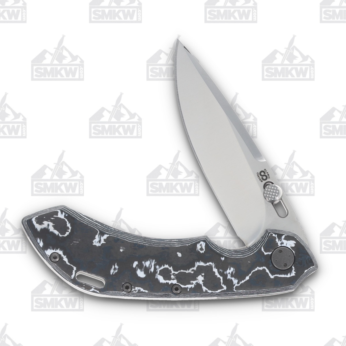 Olamic Wayfarer 247 Folding Knife T-058P White Storm FatCarbon/Stonewash Titanium T058P View 3