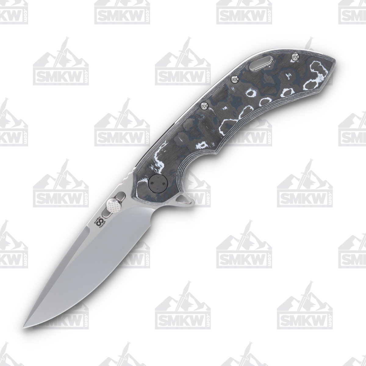Olamic Wayfarer 247 Folding Knife T-062P White Storm FatCarbon/Dark Blast T062P View 1