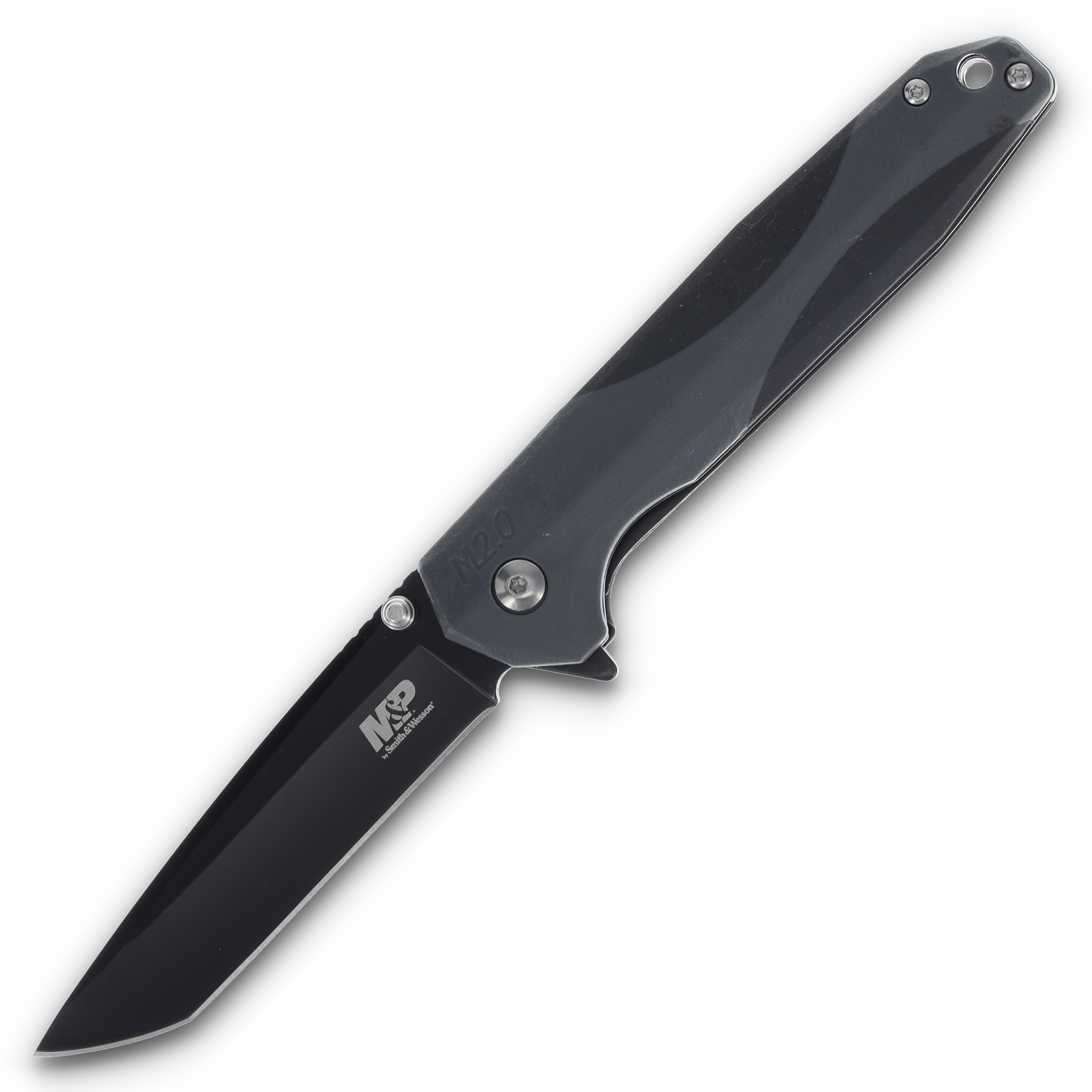 Smith & Wesson M&P Folding Knife Gray and Black 3.43in Tanto Black Drop Point 1100080 View 1