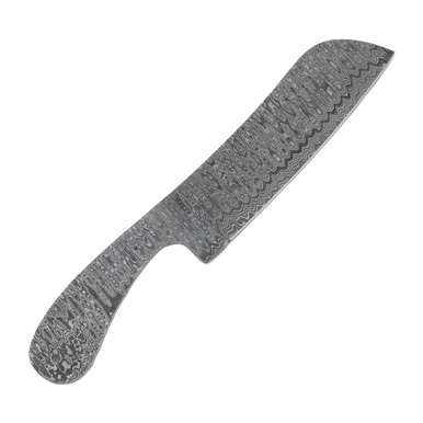 6.75in Damascus Steel Santoku Blade Blank BL158D View 1