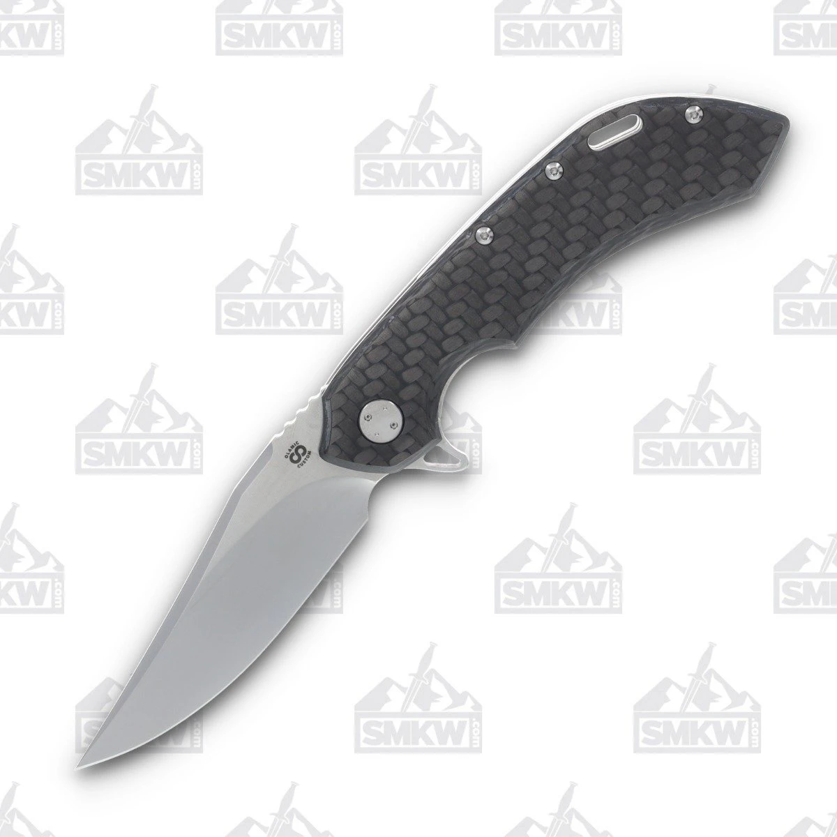 Olamic Wayfarer 247 Folding Knife T-056B Bowie 12K Twill FatCarbon T056B View 1