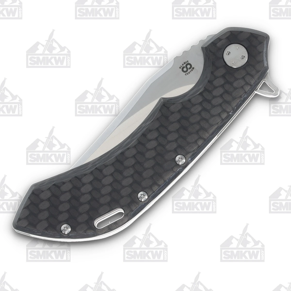 Olamic Wayfarer 247 Folding Knife T-056B Bowie 12K Twill FatCarbon T056B View 5