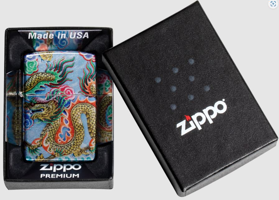Zippo Lighter Dragon Tumbled Chrome ZP48575 View 2