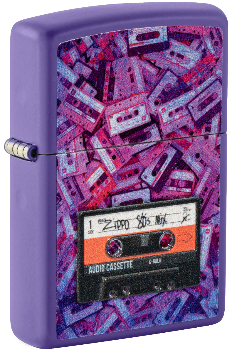 Zippo 80's Cassette Tape Purple Matte Lighter ZP48521 View 4
