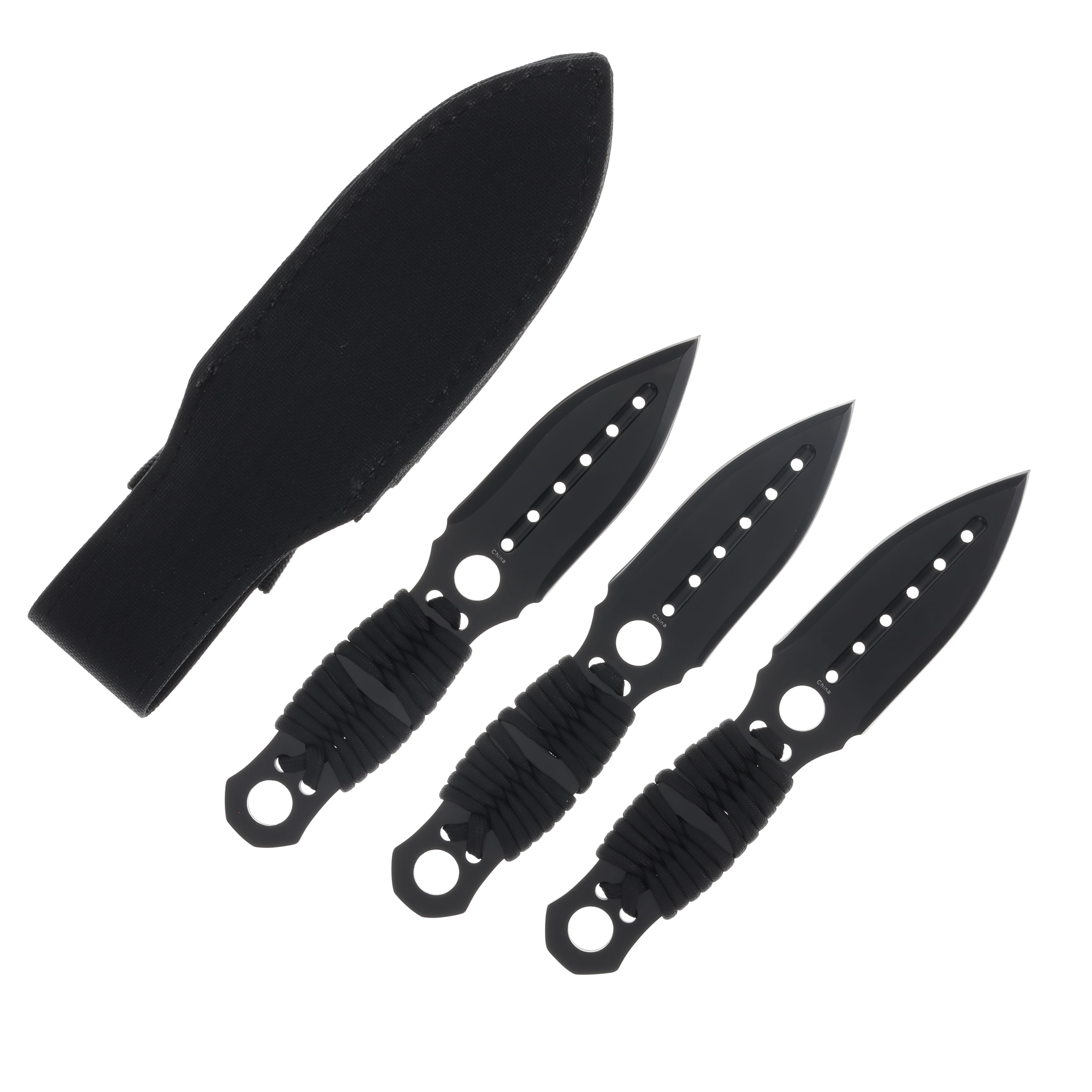 Blackhawk Direct Hit 3 pc Throwing Knife Set Wrapped Black BH15DH01BK View 2