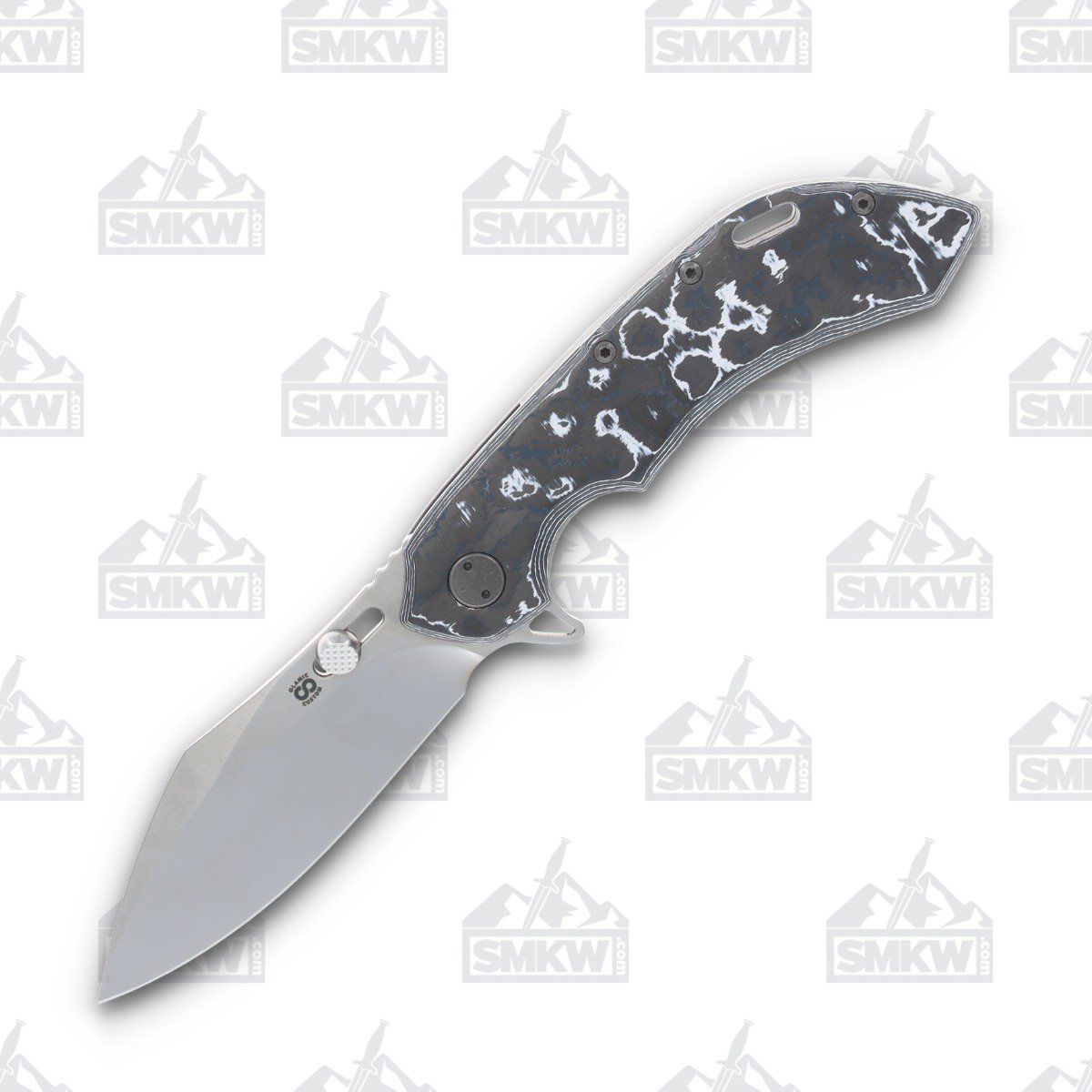 Olamic Wayfarer 247 Folding Knife T-070C White Storm FatCarbon/Stonewash T070C View 1