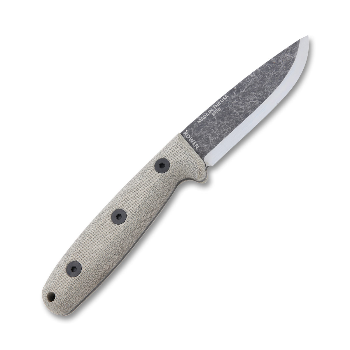 ESEE Knives RB3 Camp Lore Bolieu Micarta Fixed Blade Black Stonewash Blade ESEERB3BO View 3