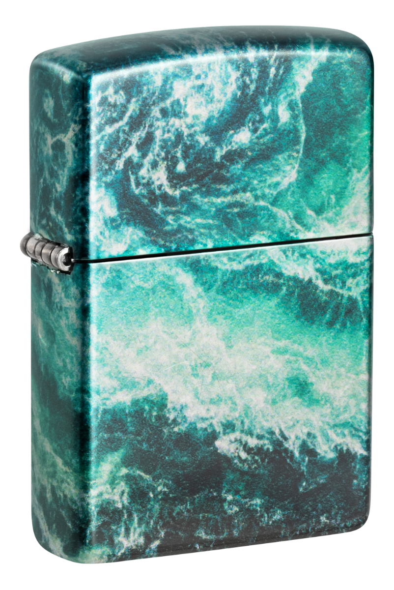 Zippo Lighter 540 Color Rogue Wave Design Tumbled Chrome Finish ZP48621 View 3