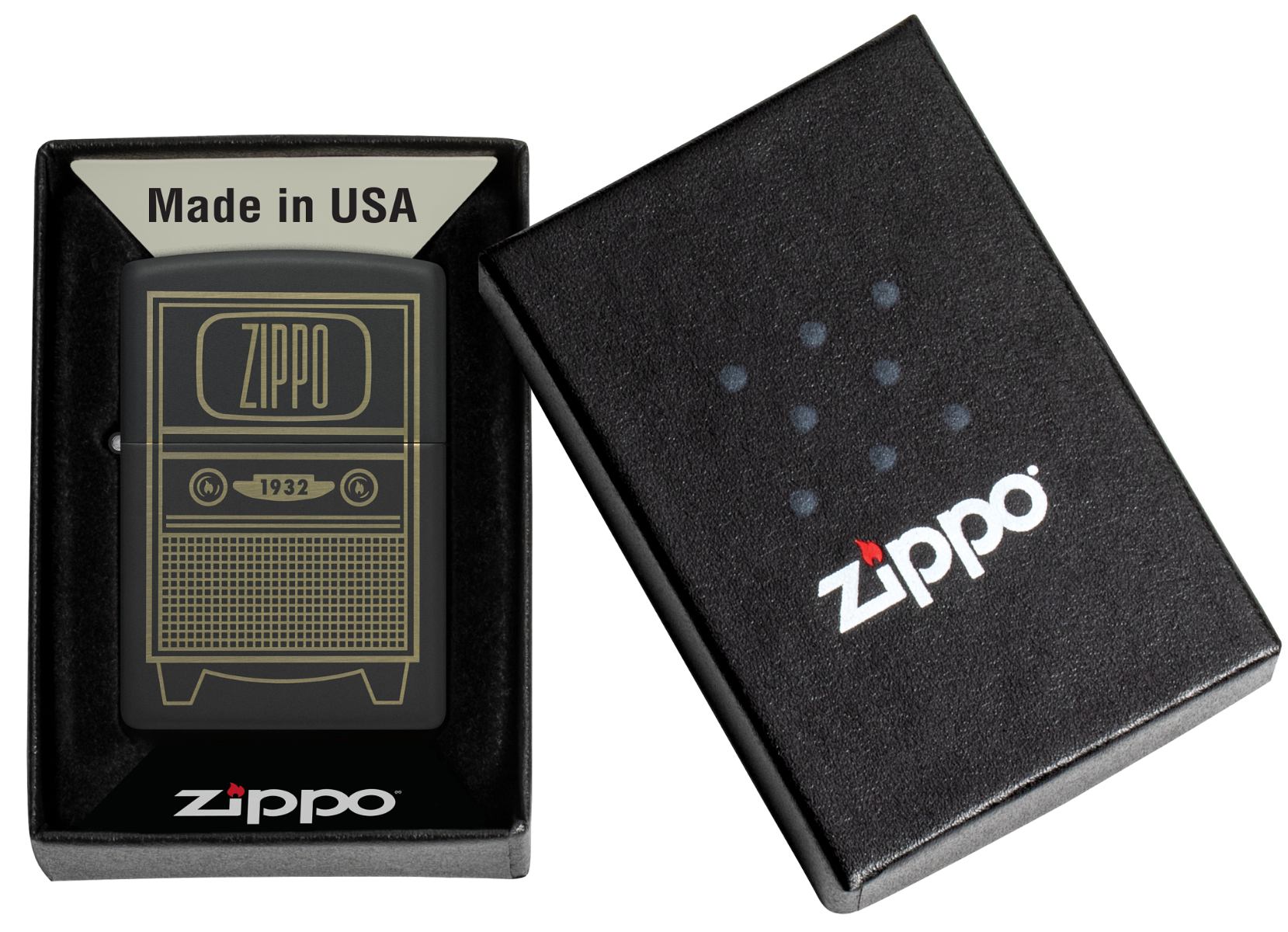 Zippo Vintage TV Black Matte Lighter ZP48619 View 5