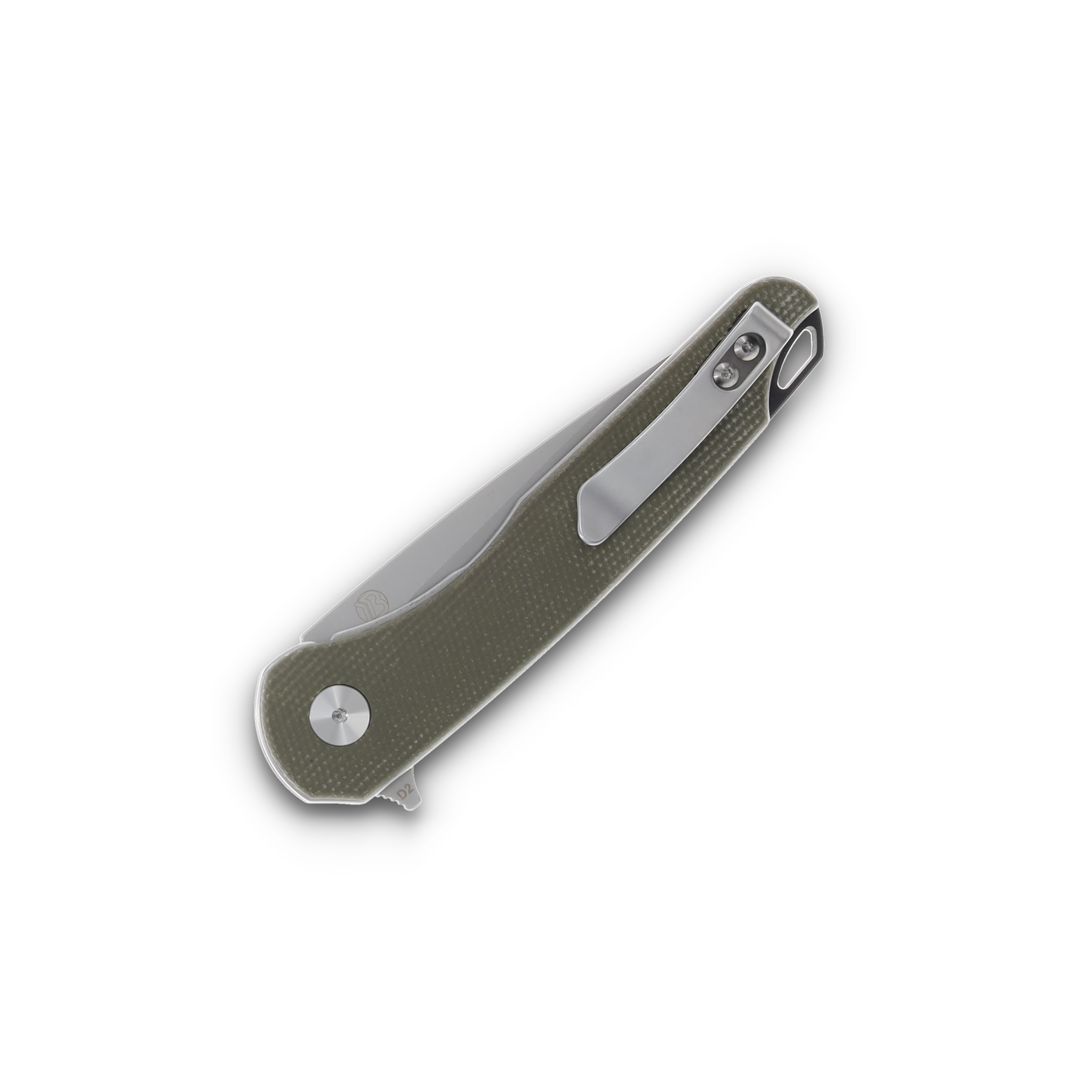 EIKONIC Knives Dromas Olive Green 3.25in Stonewash Plain Drop Point EIK441SGN View 2