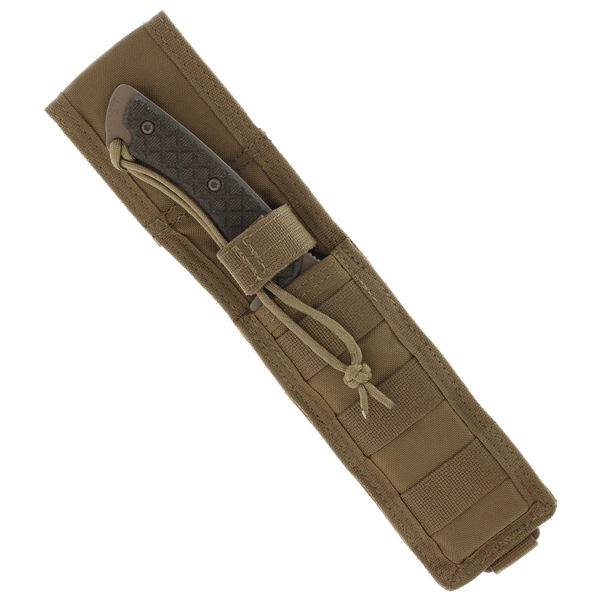 Spartan Blades Ares Fixed Blade Knife FDE-Green Canva Micarta 5.12In Drop Point Tan Nylon Sheath SB1DEGRNLTN View 3