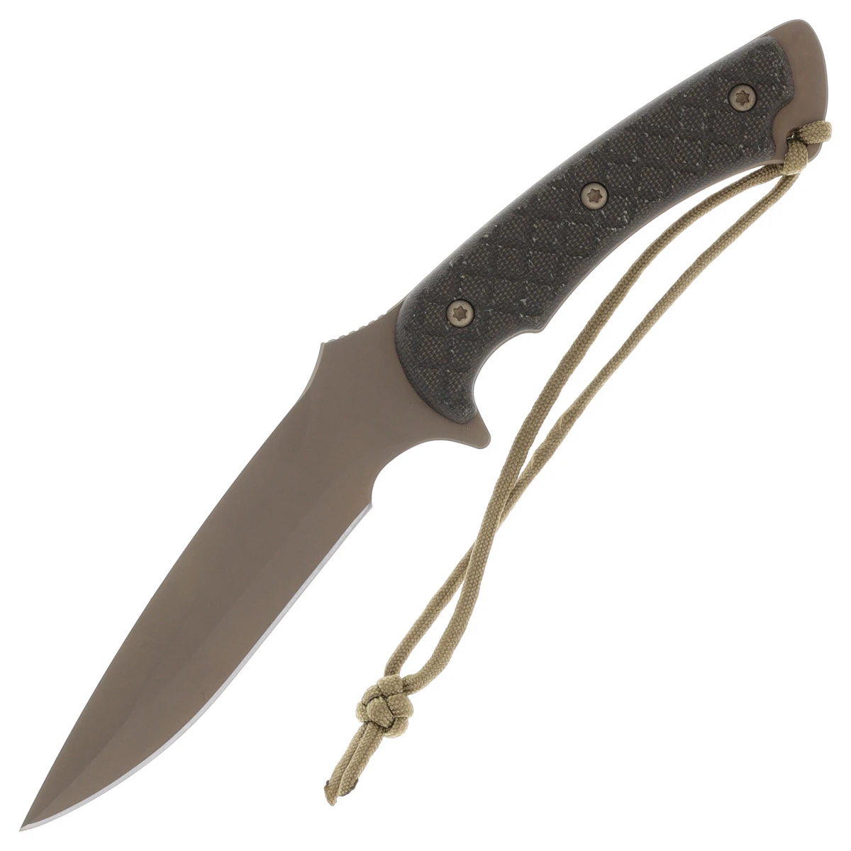 Spartan Blades Ares Fixed Blade Knife FDE-Green Canva Micarta 5.12In Drop Point Tan Nylon Sheath SB1DEGRNLTN View 1