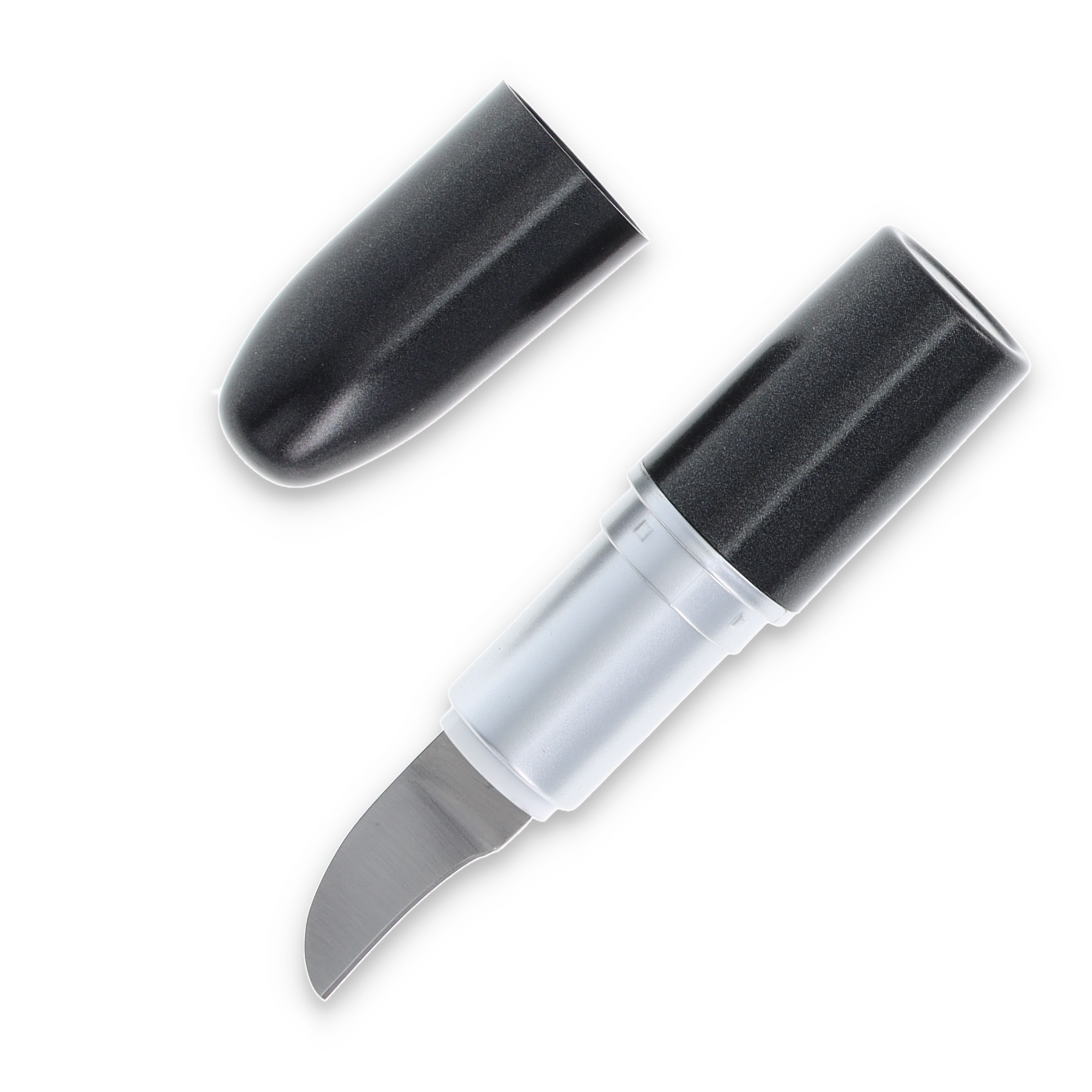 Novelty Knife Co. Lipstick Knife Black Case 1in Satin Hawkbill Blade NV331 View 1