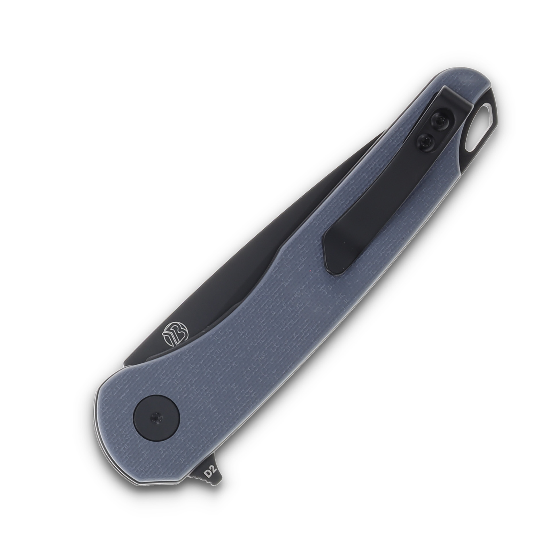 EIKONIC Dromas Folding Knife Blue 3.25 Inch Plain Black Drop Point EIK440BGY View 2