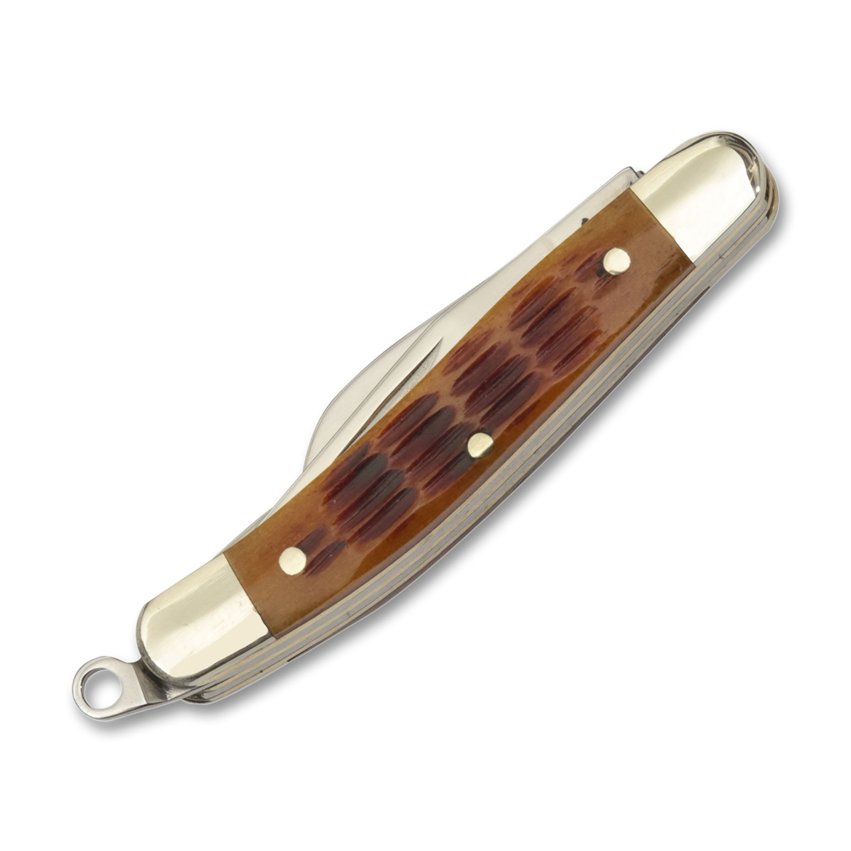 Rough Ryder Amber Jigged Bone Miniature Stockman Folding Knife RR814 View 4