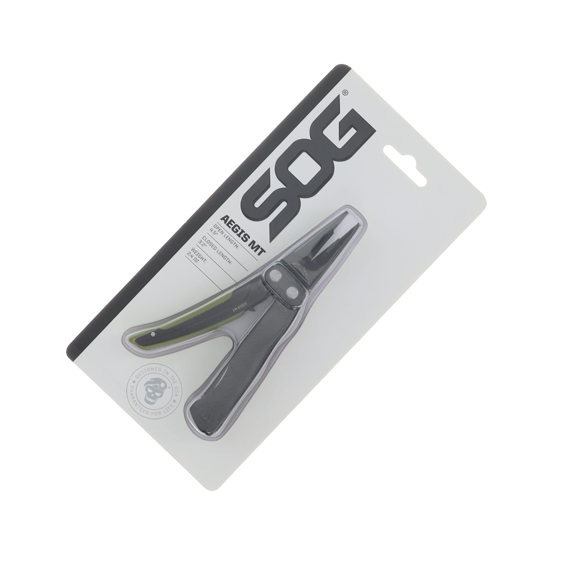 SOG Aegis MT MultiTool Black and Moss 1.9in Clip Point Blade SOG-29-41-03-41 View 9
