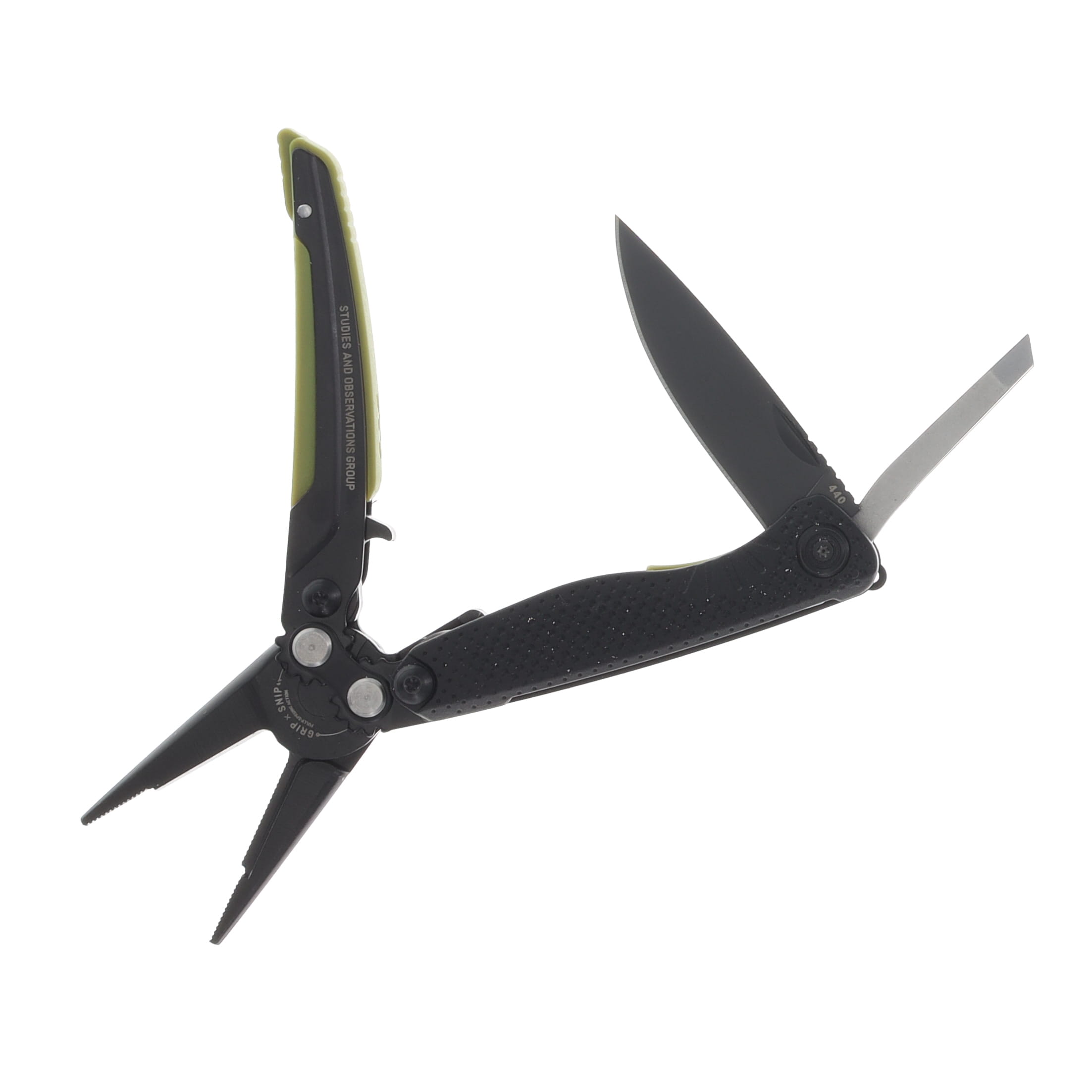 SOG Aegis MT MultiTool Black and Moss 1.9in Clip Point Blade SOG-29-41-03-41 View 2