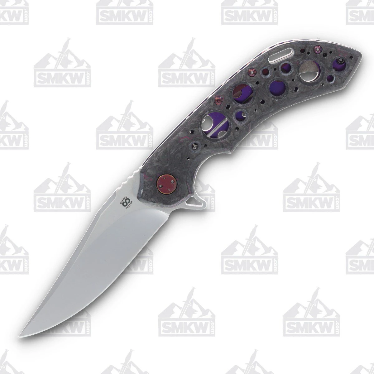 Olamic Wayfarer 247 T-079B Purple BlackMatter FatCarbon/Jeweled Titanium with Holes Cutouts T079B View 1