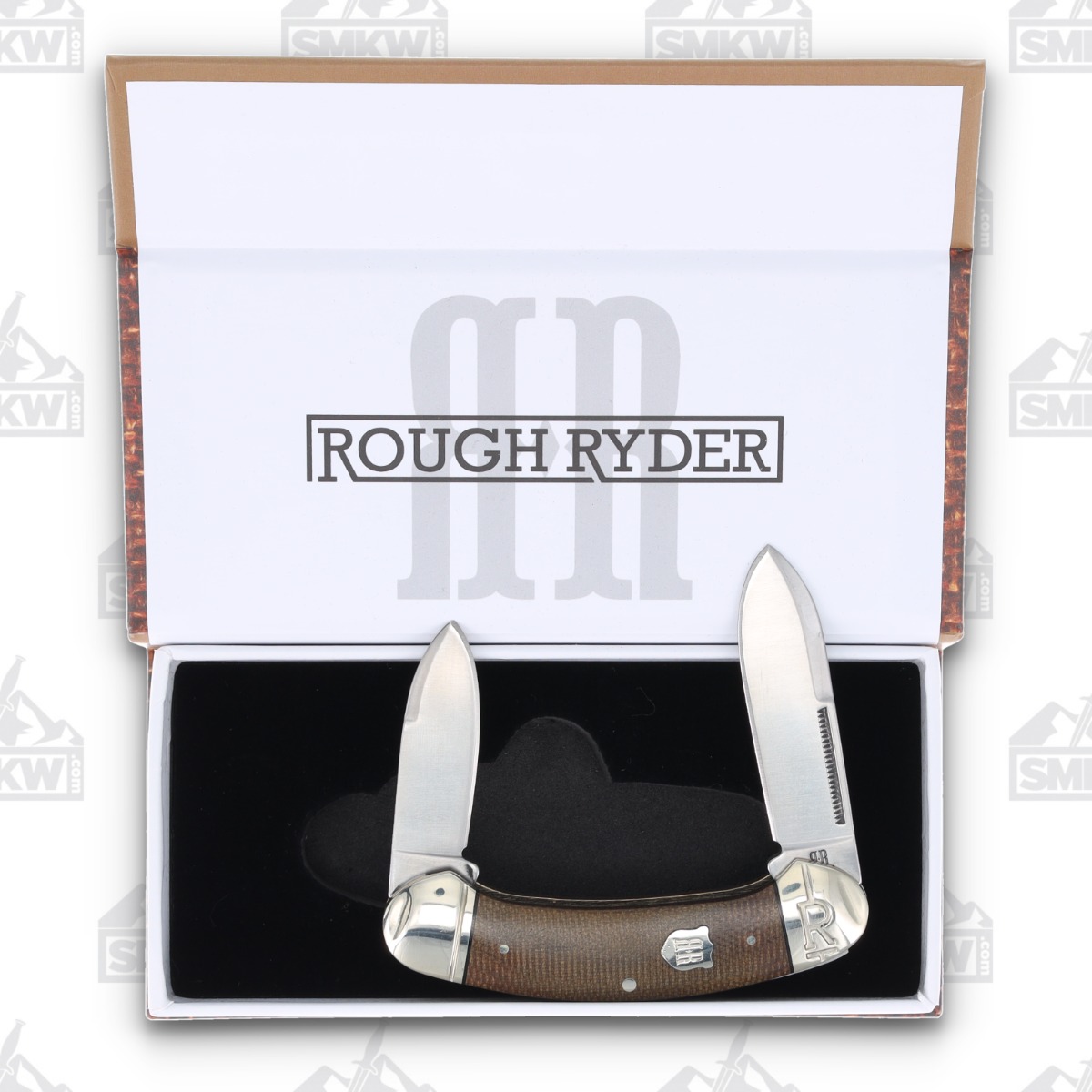 Rough Ryder Tater Skin Brown Burlap Bow Canoe Folding Knife RR2376 View 7