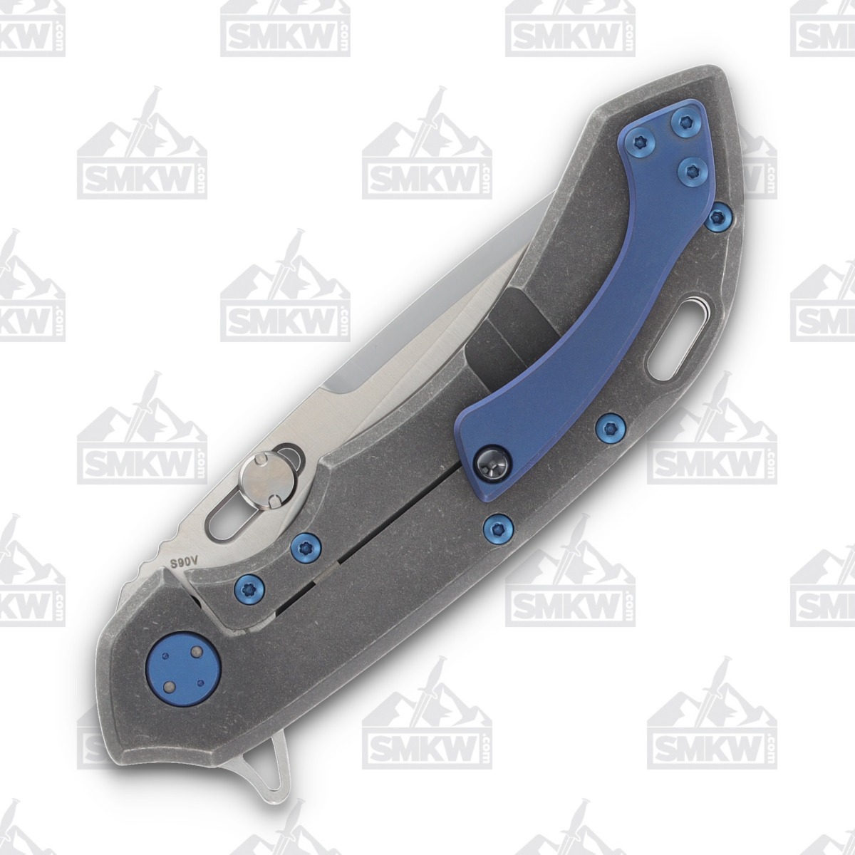 Olamic Wayfarer 247 Folding Knife T-076P Nebula FatCarbon/Washed with Matte Blue T076P View 6