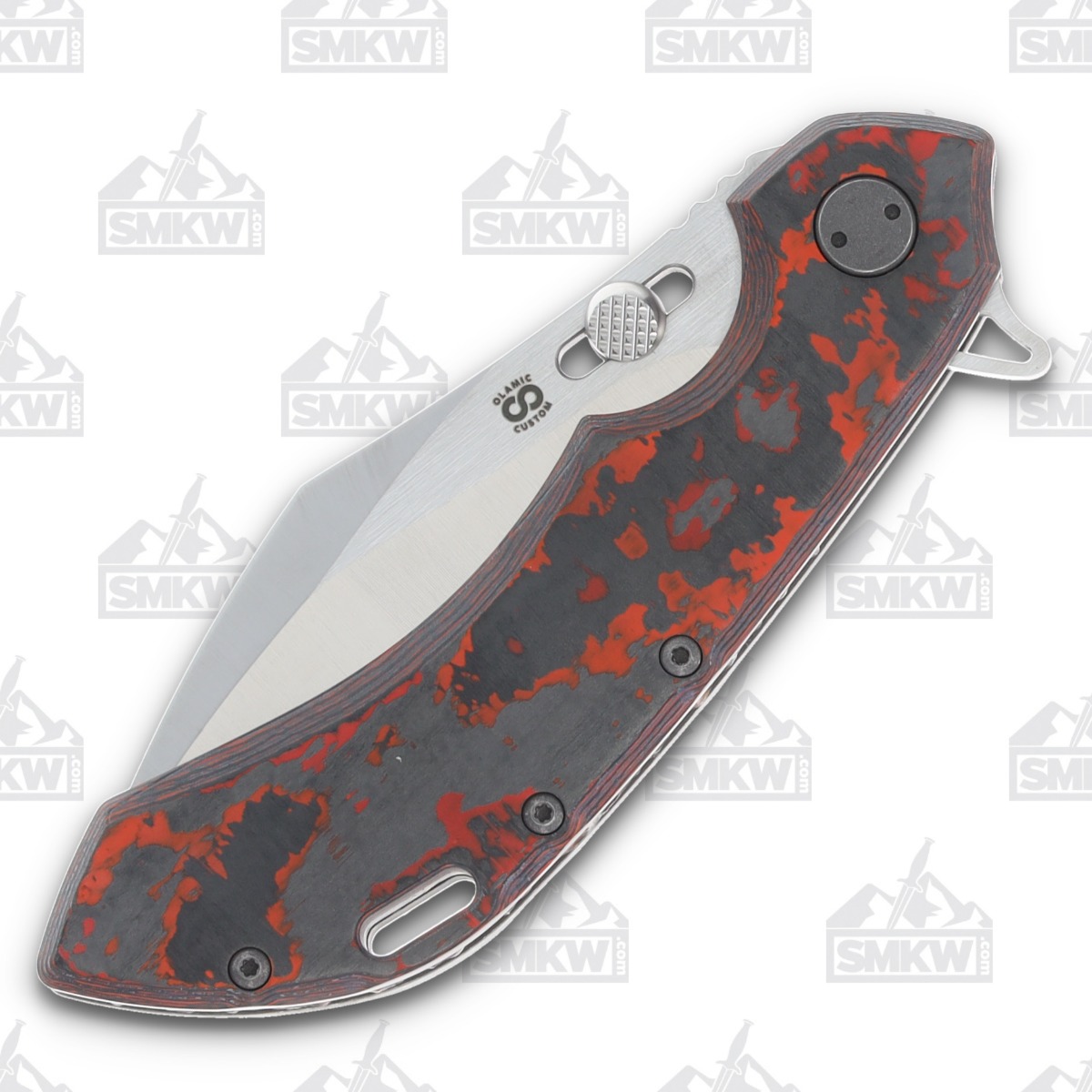 Olamic Wayfarer 247 Folding Knife T-086C Mars Valley FatCarbon/Stonewash with Acid Rain Cutouts T086C View 5
