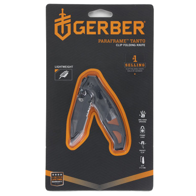 Gerber Paraframe I Folding Knife 3in Black Part Serrated Tanto Blade G1731 View 11