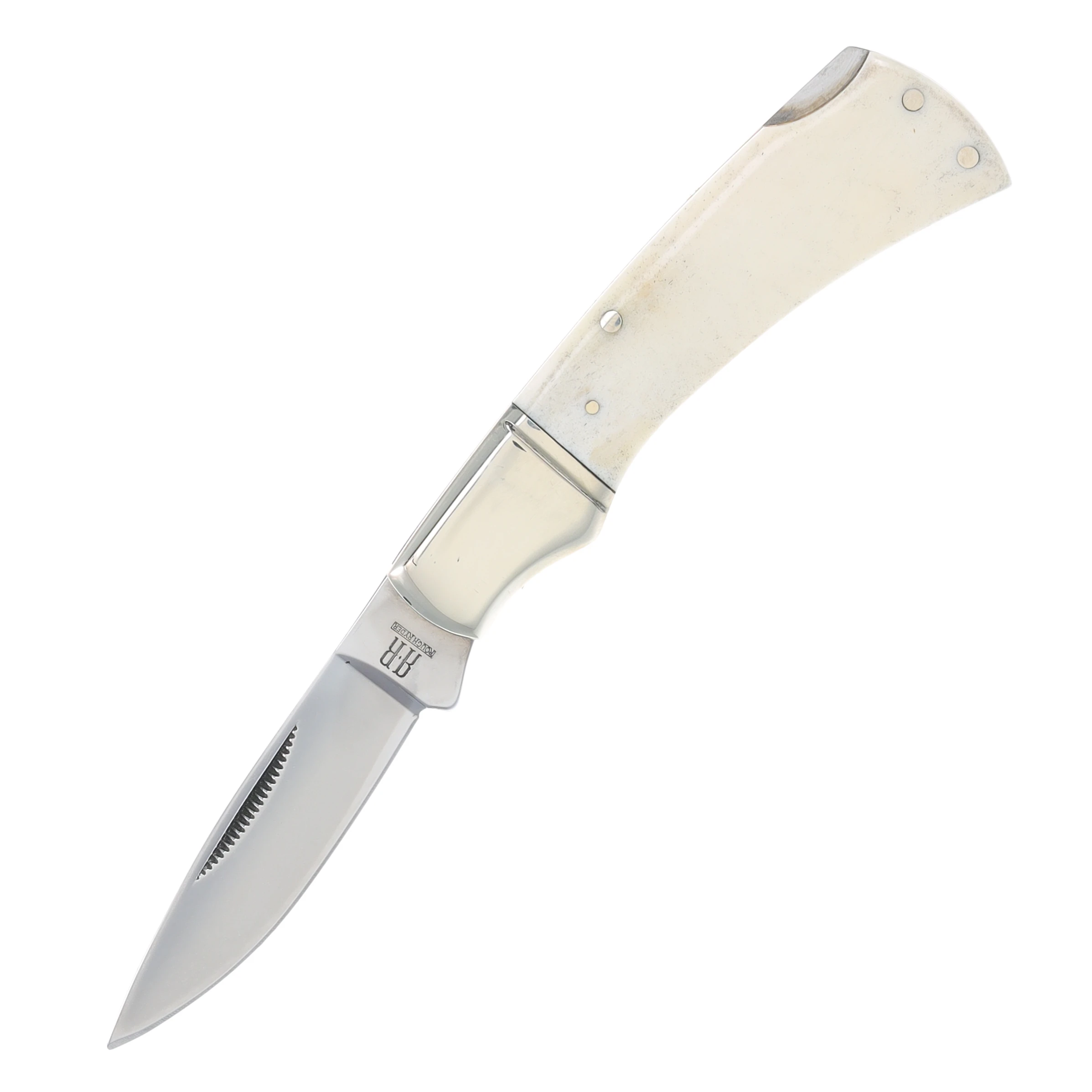 Rough Ryder White Smooth Bone Small Lockback Folding Knife RR135 View 3
