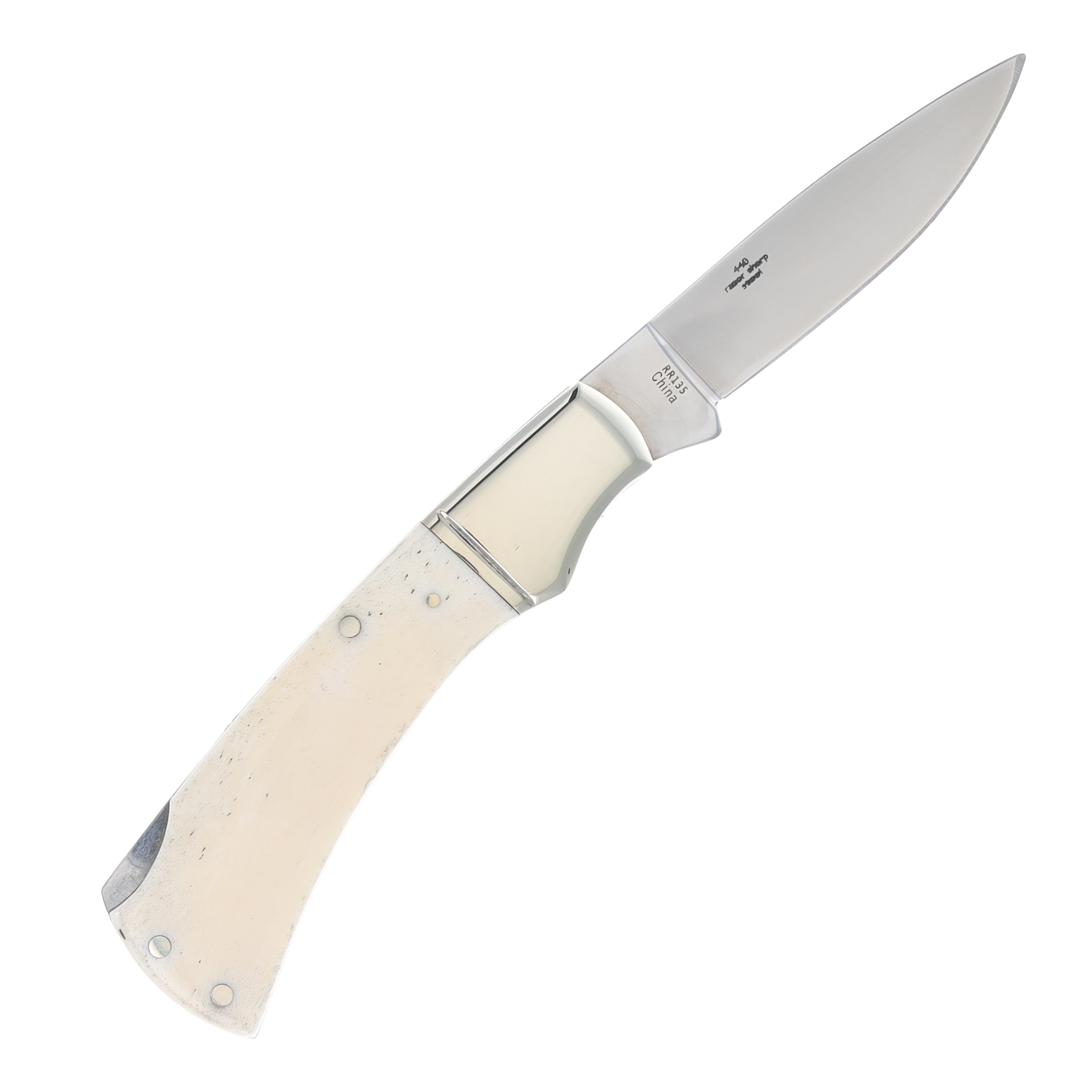 Rough Ryder White Smooth Bone Small Lockback Folding Knife RR135 View 4