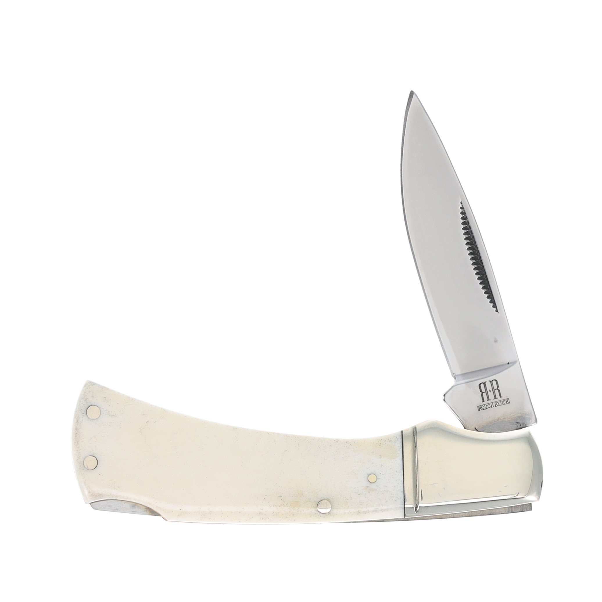 Rough Ryder White Smooth Bone Small Lockback Folding Knife RR135 View 1