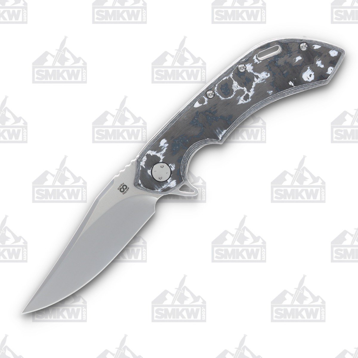 Olamic Wayfarer 247 Folding Knife T-078B  White Storm FatCarbon/Frosty T078B View 1