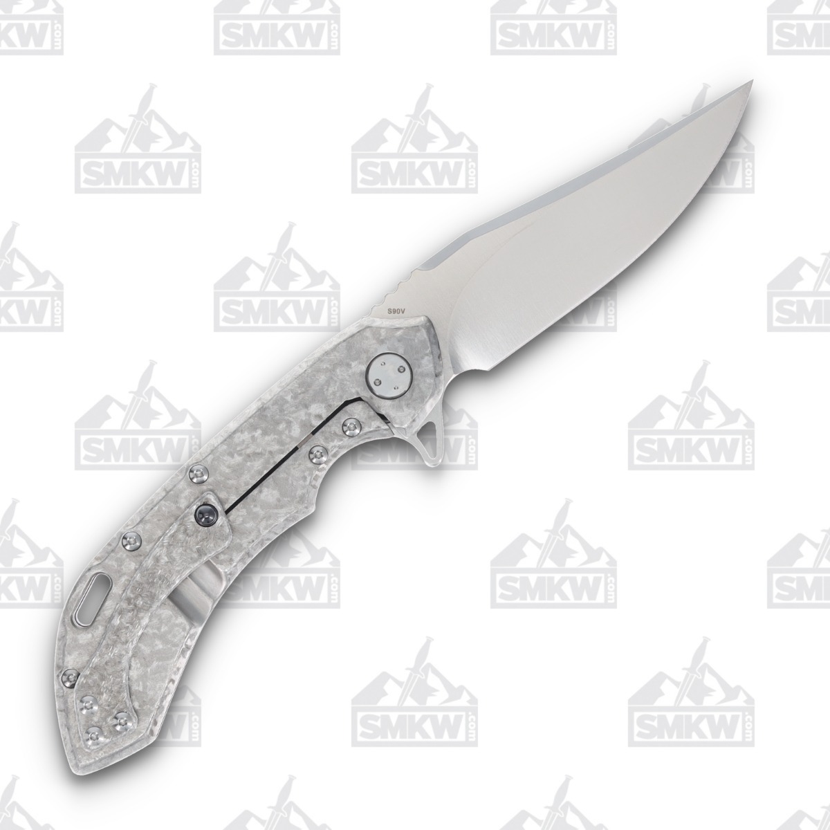 Olamic Wayfarer 247 Folding Knife T-078B  White Storm FatCarbon/Frosty T078B View 2