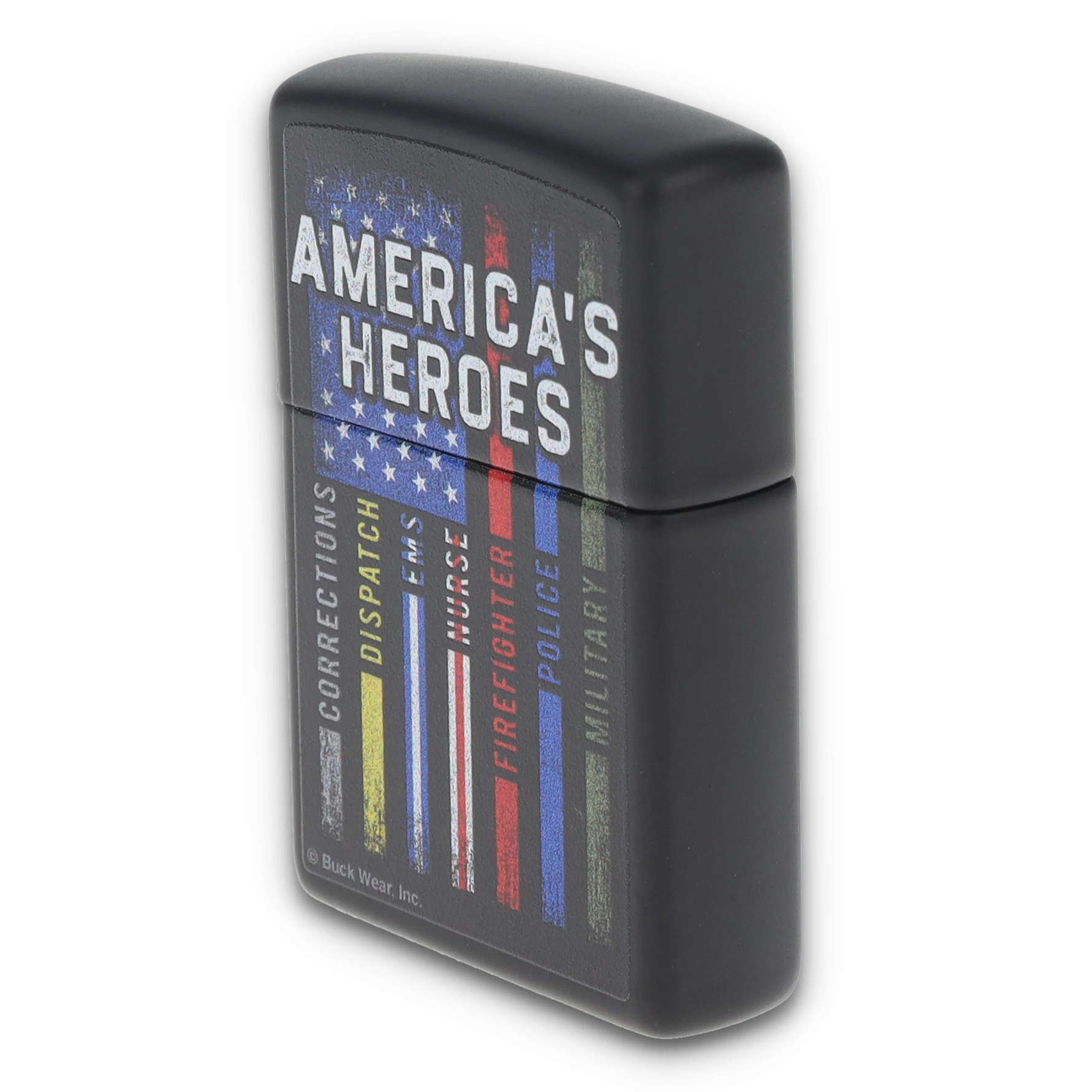 Zippo Buck Wear American Heroes Black Matte Lighter ZP48634 View 3