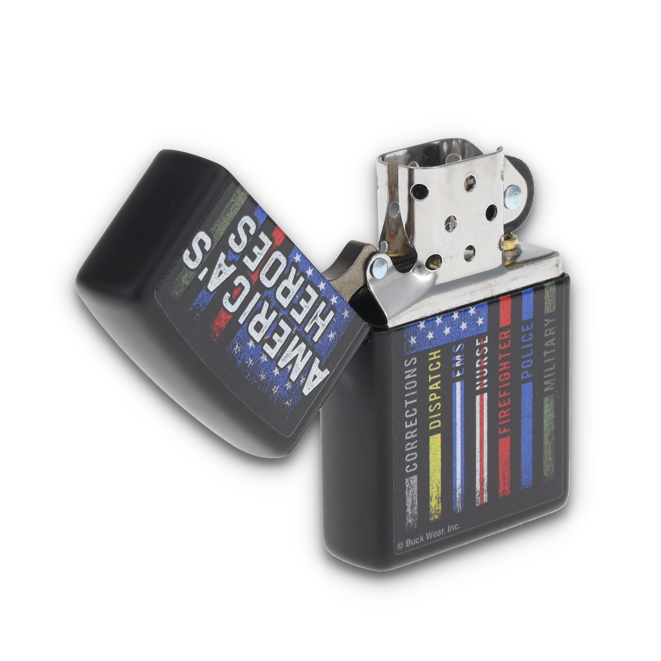 Zippo Buck Wear American Heroes Black Matte Lighter ZP48634 View 9
