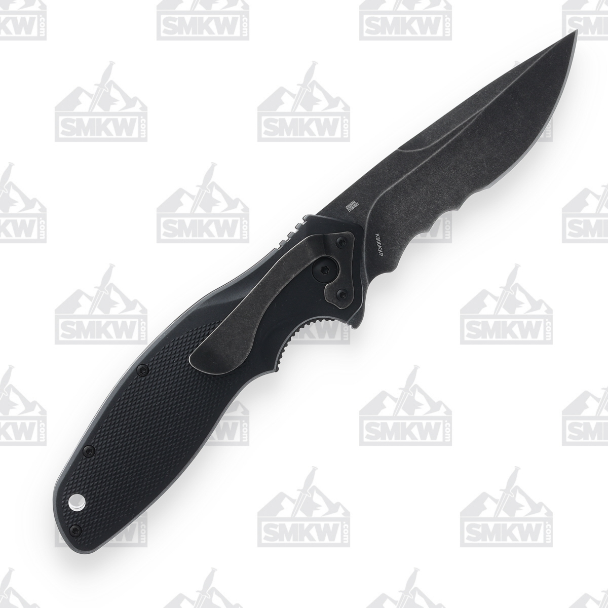 CRKT Shenanigan 3.35in Partially Serrated Black Stonewash Drop Point CRK800KKP View 3