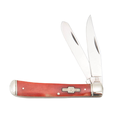 Rough Ryder Red Smooth Bone Trapper Folding Knife View 1