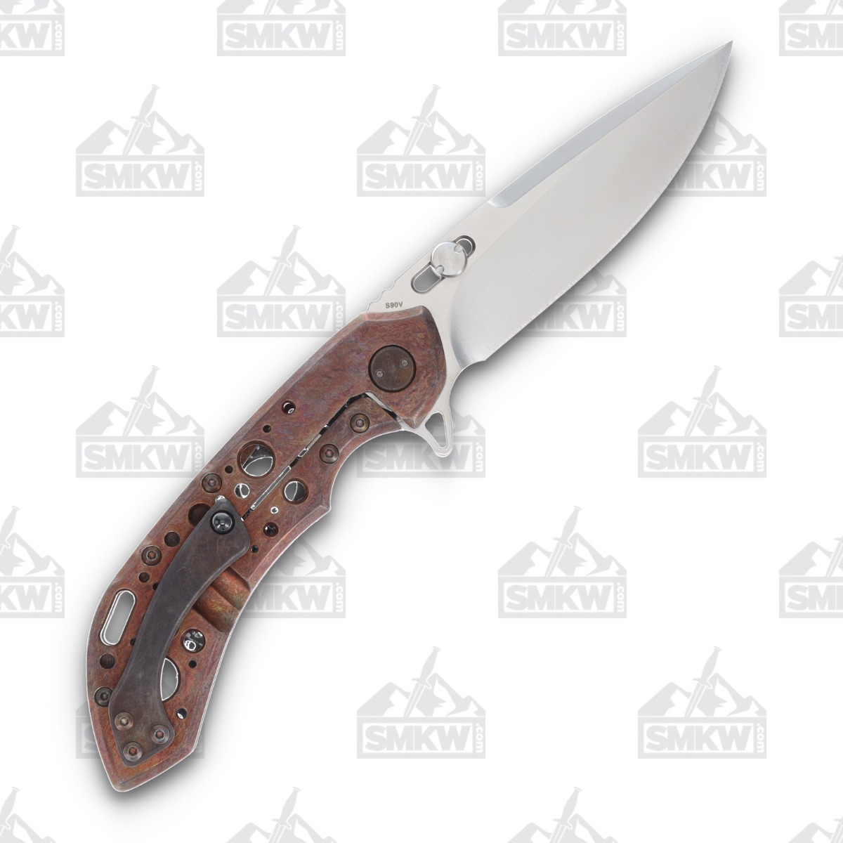 Olamic Wayfarer 247 Folding Knife T-081P Nebula FatCarbon/Neontropic with Acid Rain Cutouts T081P View 2