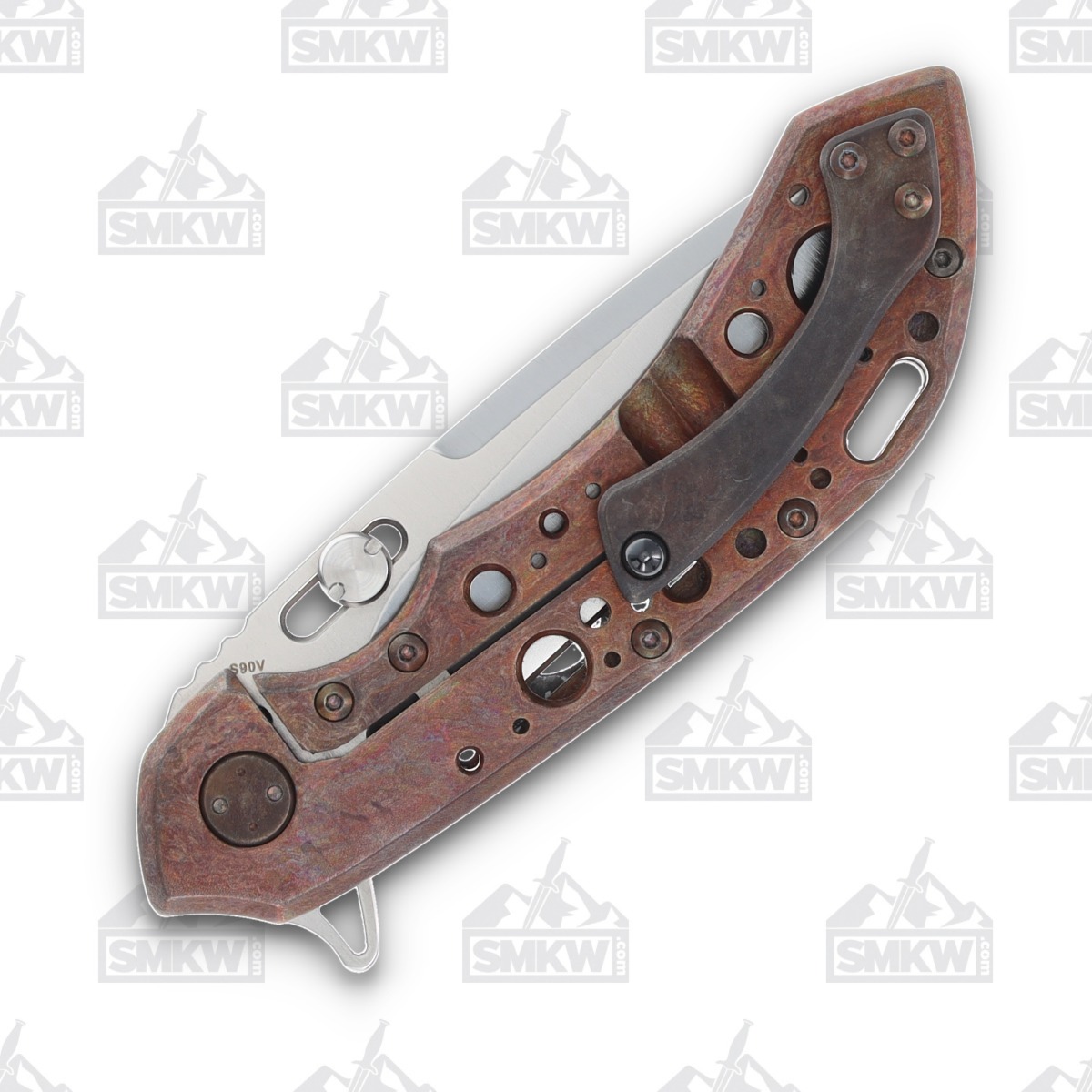 Olamic Wayfarer 247 Folding Knife T-081P Nebula FatCarbon/Neontropic with Acid Rain Cutouts T081P View 6