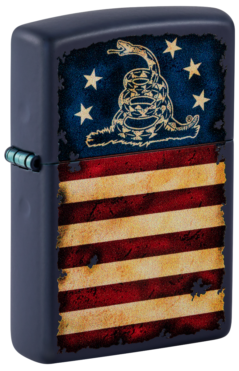 Zippo Don't Tread on Me Flag Navy Matte Lighter ZP48554 View 4