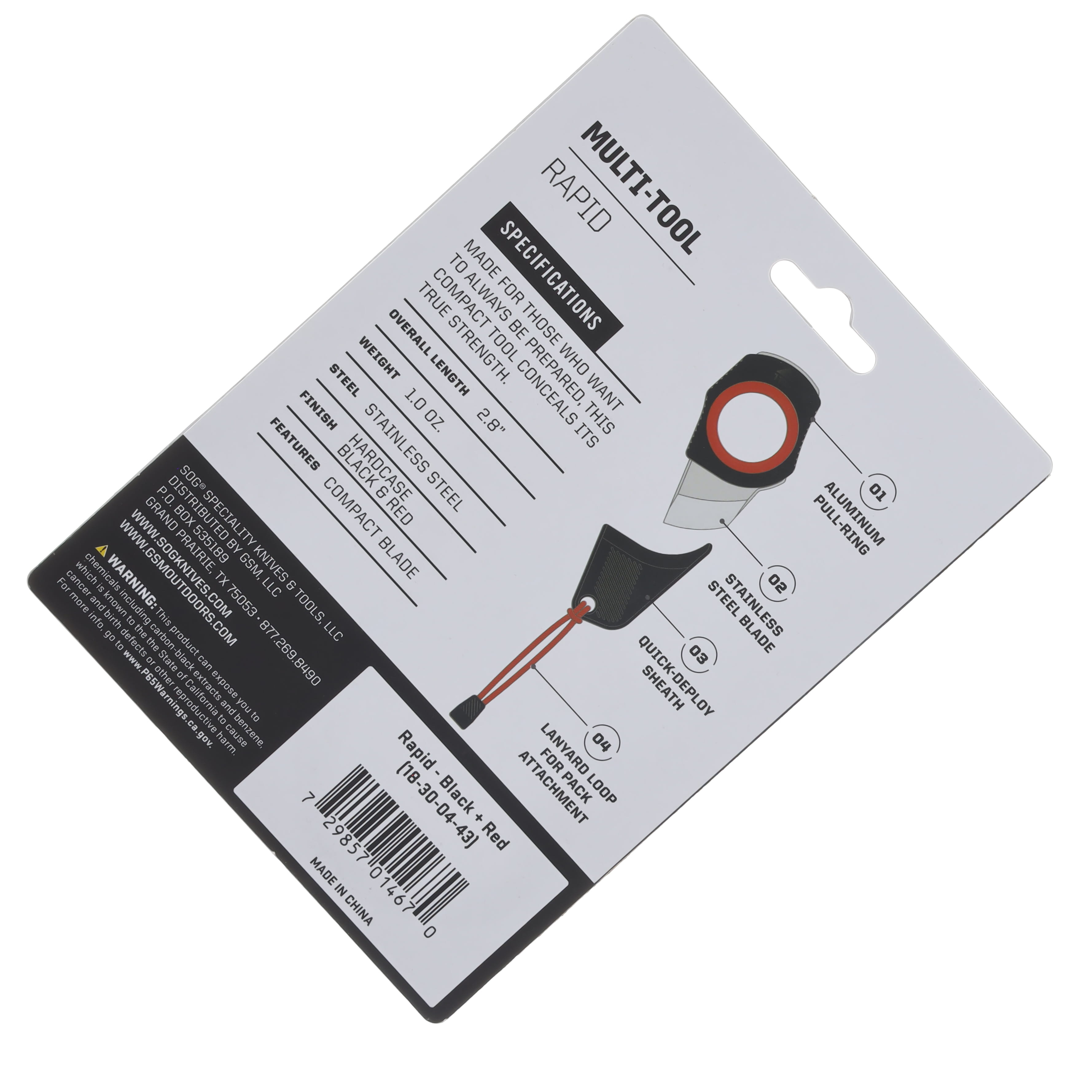 SOG Knives Rapid Edge Fixed Blade Black-Red Emergency Tool SOG-18-30-04-43 View 2
