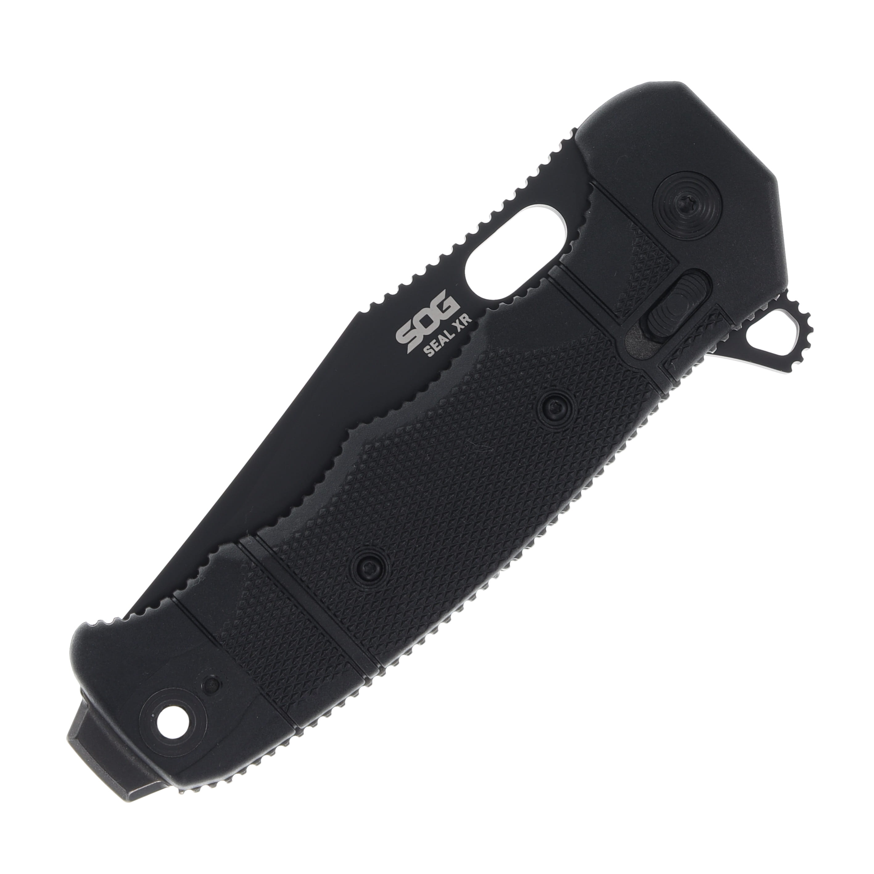 SOG Knives SEAL XR Folding Knife 3.9in Black Plain Clip Point Blade SOG12210257 View 5