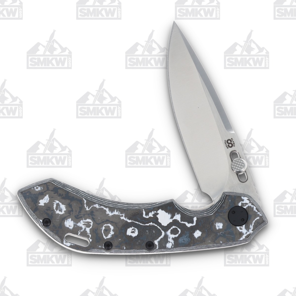 Olamic Wayfarer 247 Folding Knife T-084P Purist White Storm Fat Carbon (Light Blast) T084P View 3