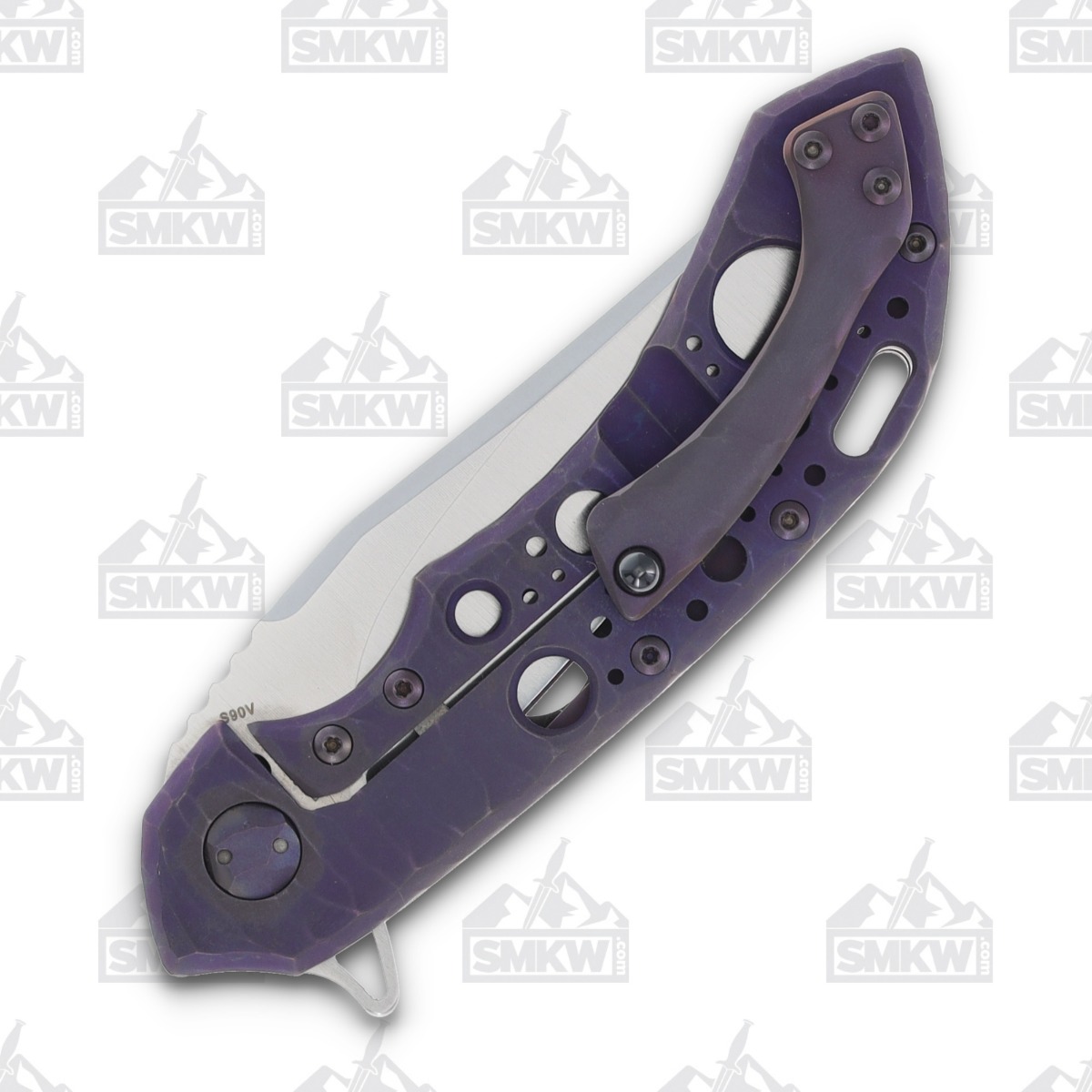 Olamic Wayfarer 247 Folding Knife iSolo Special Edition Bowie Purple Dark Matter Fat Carbon (Acid Rain) T092B View 6