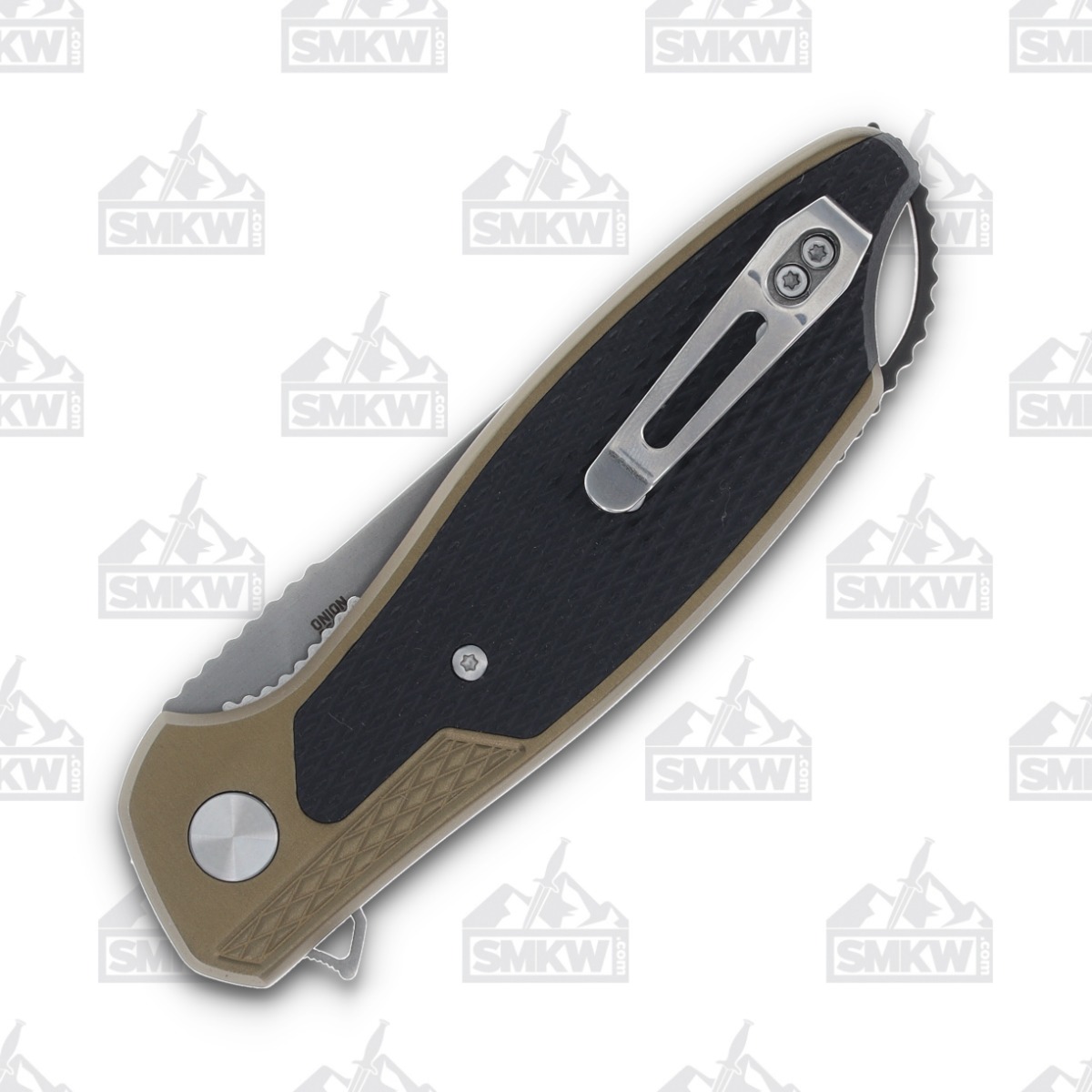 CRKT Jake OD Green and Black 3.32 Inch Plain Bead Blasted Drop Point CRK360GXP View 2