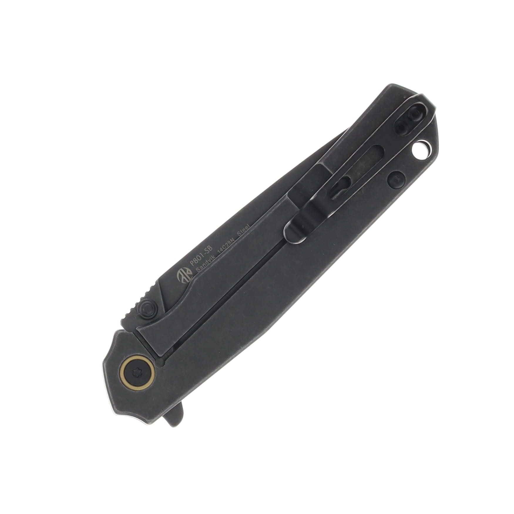 RUIKE Knives P801-SB Folding Knife Black Stonewash 3.39in Drop Point RUP801SB View 3
