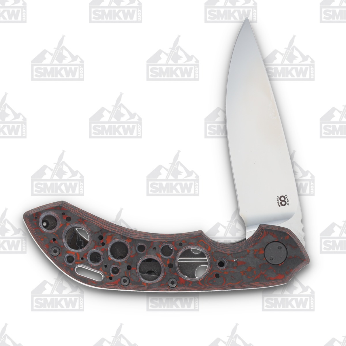 Olamic Wayfarer 247 Folding Knife iSolo Special Edition Suna Lava Flow Fat Carbon (Acid Rain) T052SUNA View 3