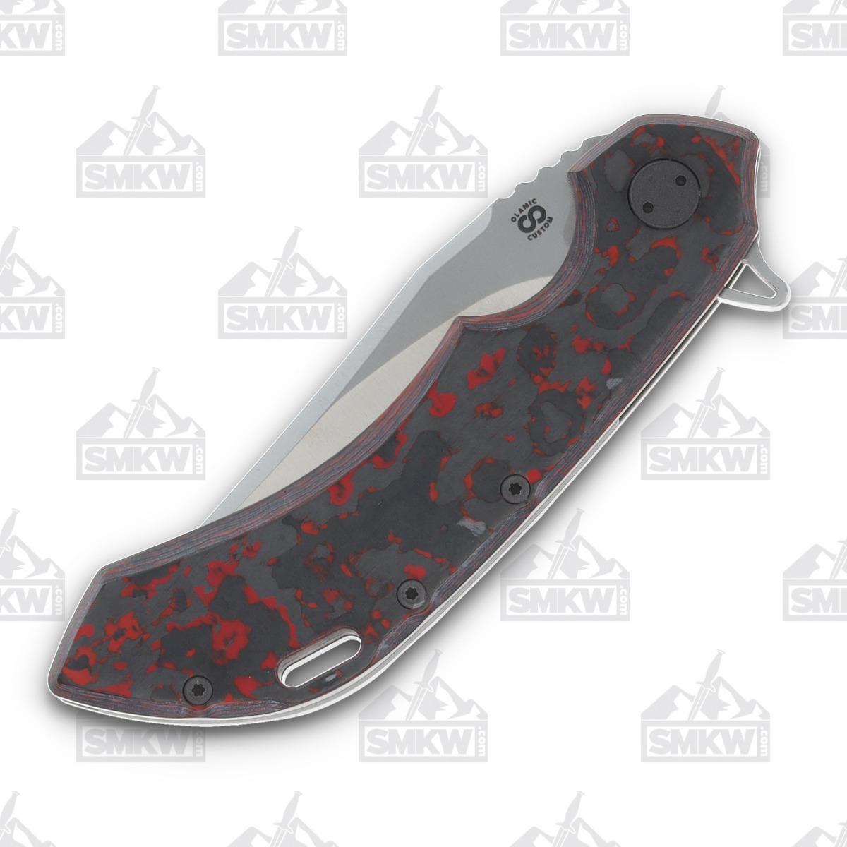 Olamic Wayfarer 247 Folding Knife T-070B Bowie Lava Flow Fat Carbon (Light Blast) T070B View 5