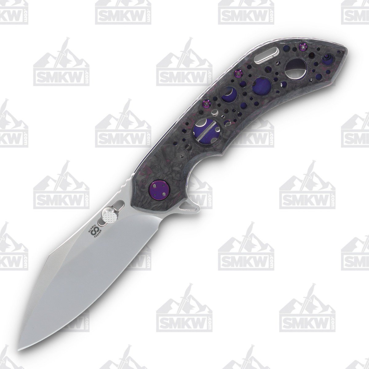Olamic Wayfarer 247 Folding Knife T-101C Cutlass Purple Dark Matter Fat Carbon (Acid Rain) T101C View 4
