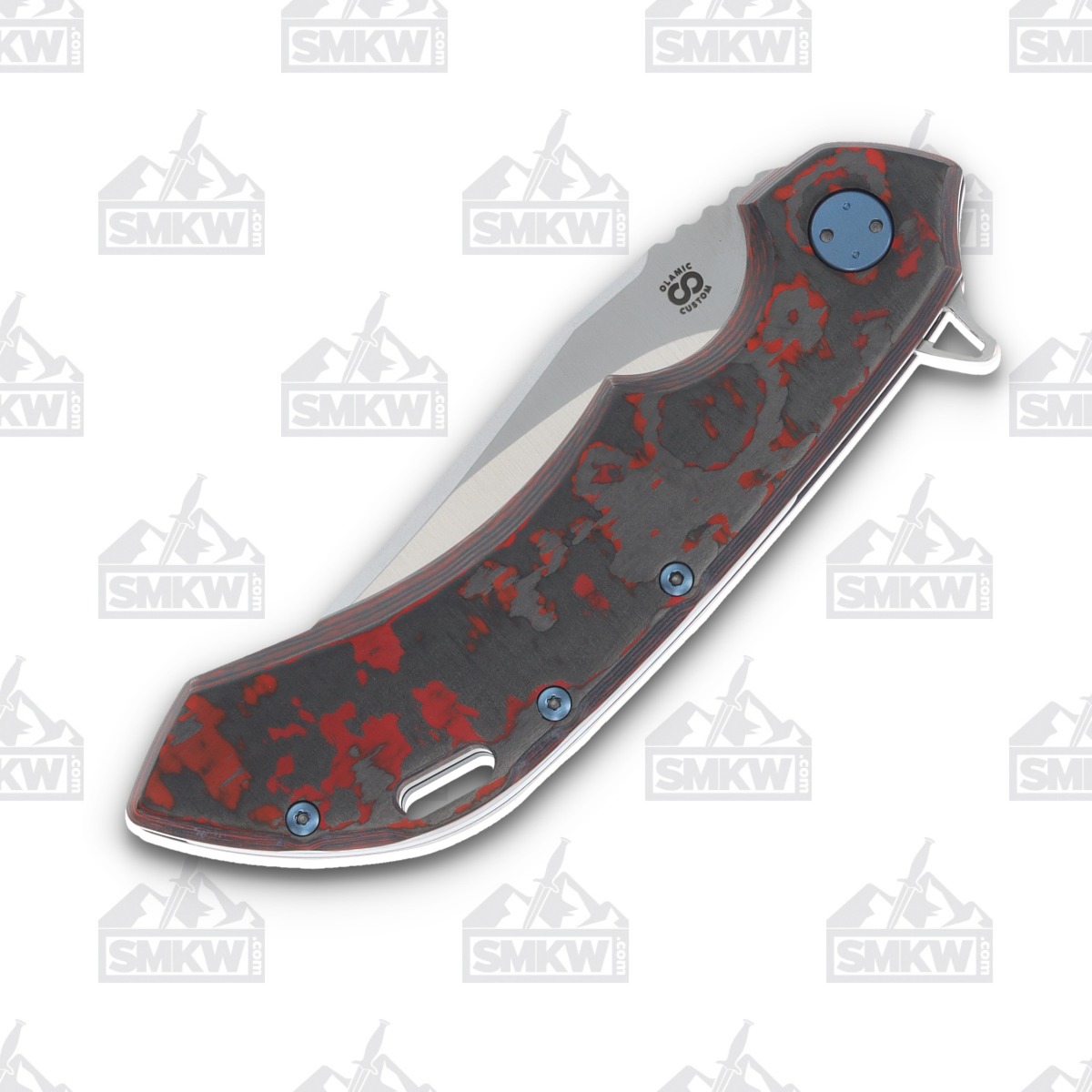 Olamic Wayfarer 247 Folding Knife T-089B Lava Flow FatCarbon/Kinetic Ocean T089B View 5