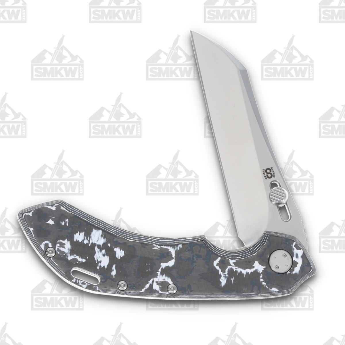 Olamic Wayfarer 247 Folding Knife T-068W White Storm FatCarbon/Frosty T068W View 3